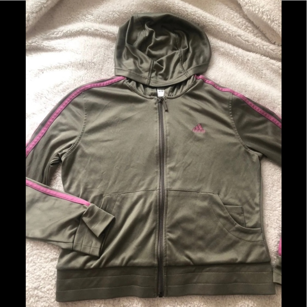 Adidas Track Jacket with Pink Strips